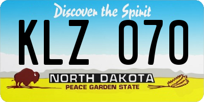 ND license plate KLZ070