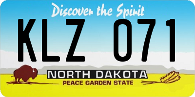 ND license plate KLZ071
