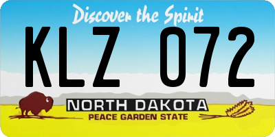 ND license plate KLZ072