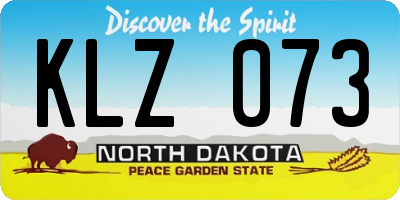 ND license plate KLZ073