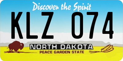 ND license plate KLZ074