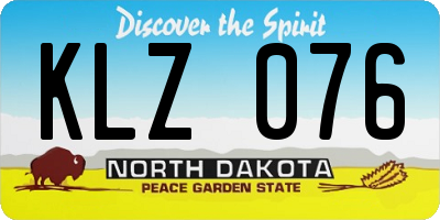 ND license plate KLZ076
