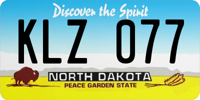 ND license plate KLZ077
