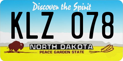 ND license plate KLZ078
