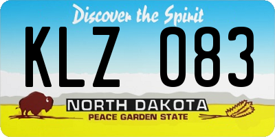 ND license plate KLZ083
