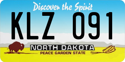 ND license plate KLZ091