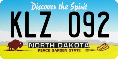 ND license plate KLZ092
