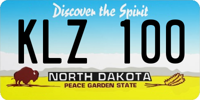 ND license plate KLZ100