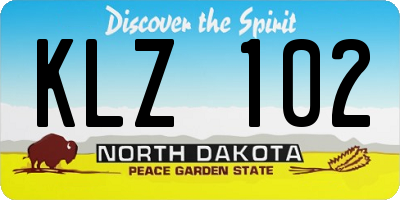 ND license plate KLZ102