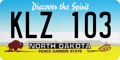 ND license plate KLZ103