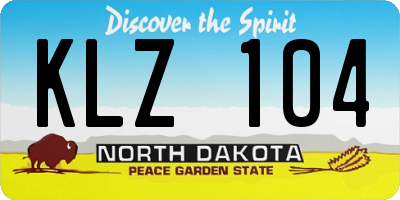 ND license plate KLZ104