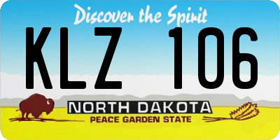ND license plate KLZ106