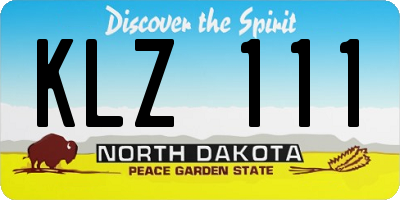 ND license plate KLZ111