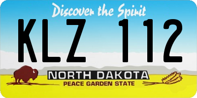 ND license plate KLZ112