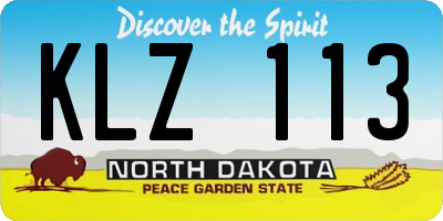 ND license plate KLZ113