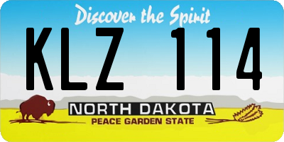 ND license plate KLZ114