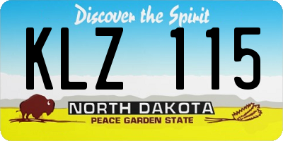 ND license plate KLZ115