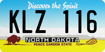 ND license plate KLZ116