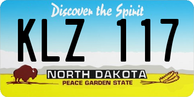 ND license plate KLZ117