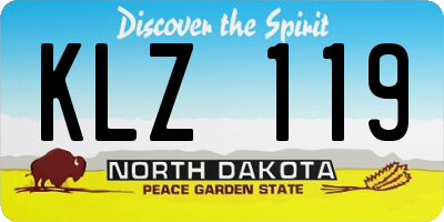 ND license plate KLZ119