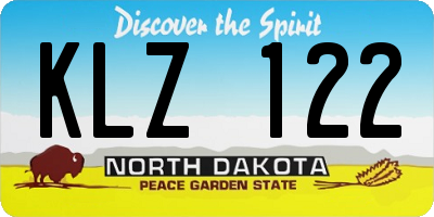 ND license plate KLZ122