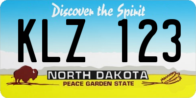ND license plate KLZ123