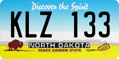 ND license plate KLZ133