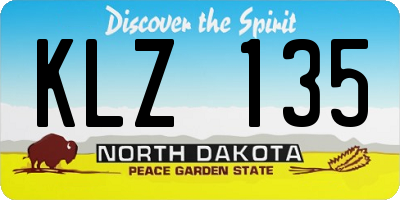 ND license plate KLZ135