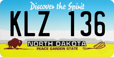 ND license plate KLZ136