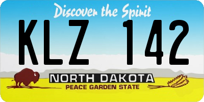 ND license plate KLZ142