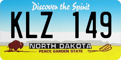 ND license plate KLZ149