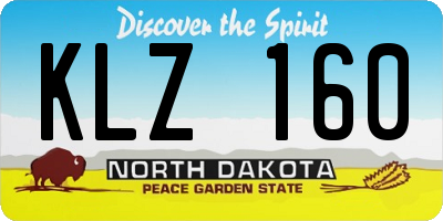 ND license plate KLZ160