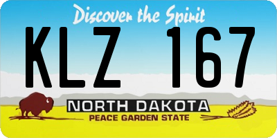 ND license plate KLZ167