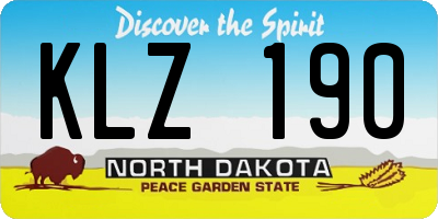 ND license plate KLZ190