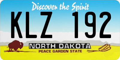 ND license plate KLZ192
