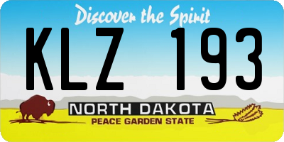 ND license plate KLZ193