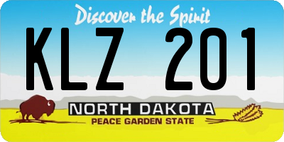 ND license plate KLZ201
