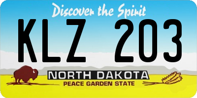ND license plate KLZ203
