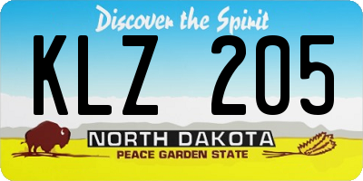 ND license plate KLZ205