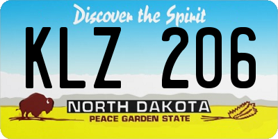 ND license plate KLZ206