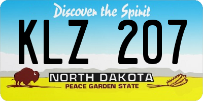 ND license plate KLZ207