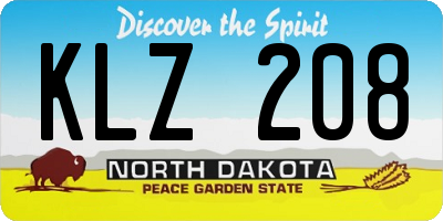 ND license plate KLZ208