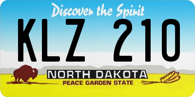 ND license plate KLZ210