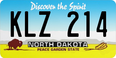 ND license plate KLZ214