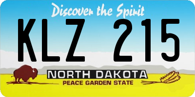 ND license plate KLZ215