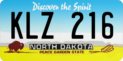 ND license plate KLZ216