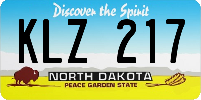 ND license plate KLZ217