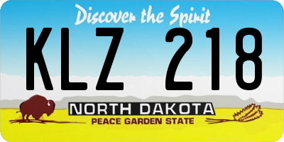 ND license plate KLZ218