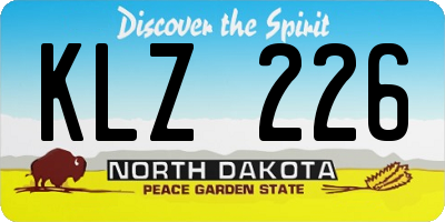 ND license plate KLZ226