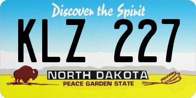 ND license plate KLZ227